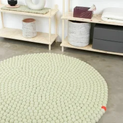 Tapis à boules de feutre vert-beige 90 cm Big One - myfelt