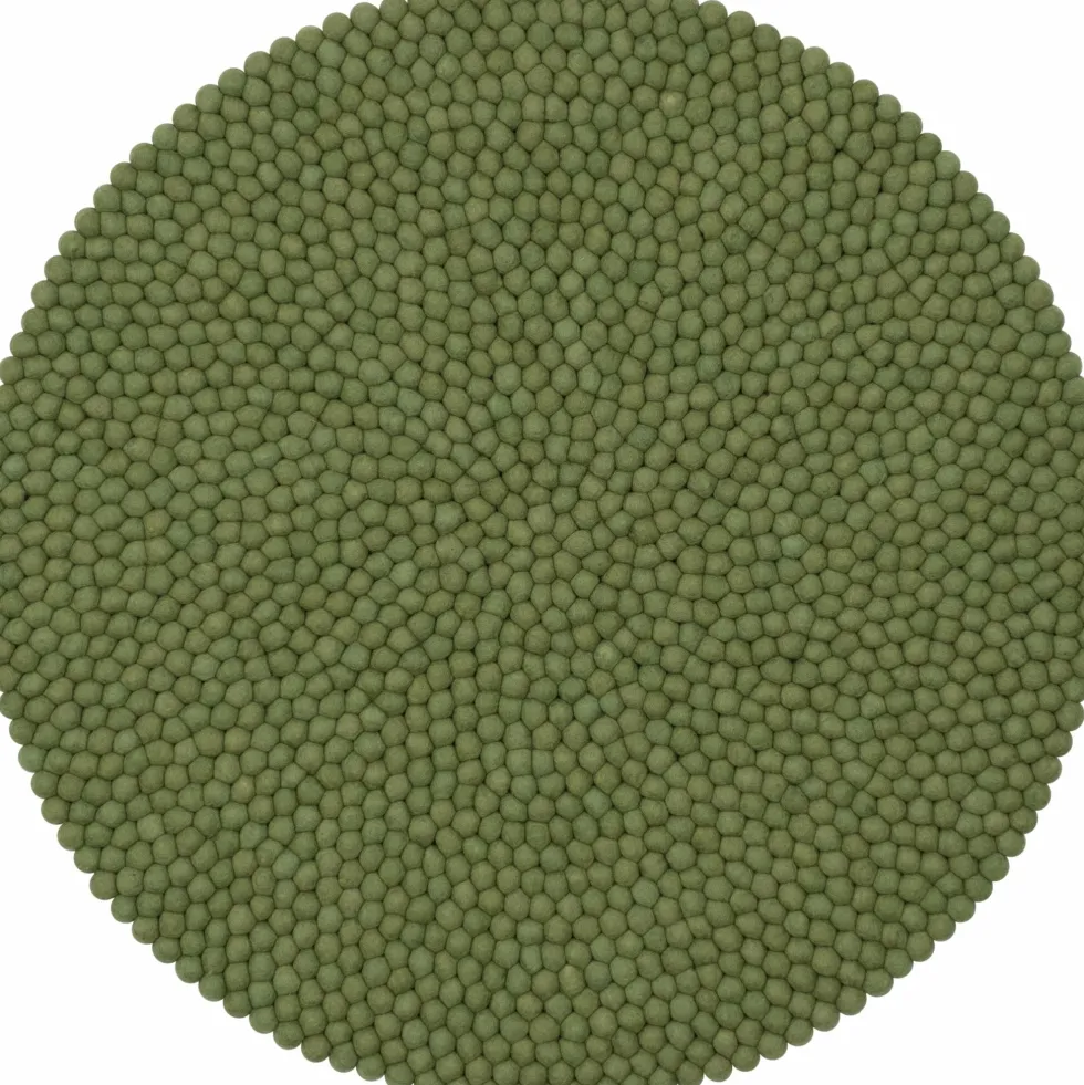 Tapis à boules de feutre vert 70 cm Kaspar - myfelt