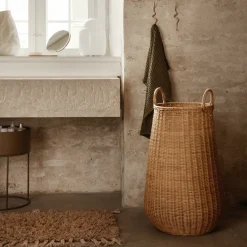 Tapis de bain à poils longs beige en coton 70 x 50 cm Amass - Ferm Living