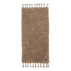 Tapis de bain à poils longs en coton beige 70 x 140 cm Amass - Ferm Living