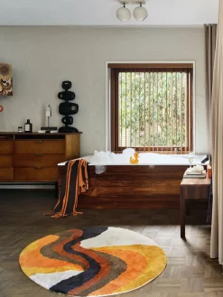 Tapis de bain Retro Swirl (90X120Cm) - HKLIVING