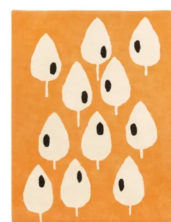 Tapis en coton bio abricot 100x130 cm Forêt - bleuu-studio