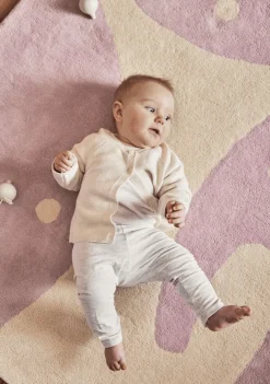 Tapis en coton bio lilas 120x170 cm Eléphant - bleuu-studio