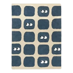 Tapis en coton bio marine 100x130 cm Bidules - bleuu-studio