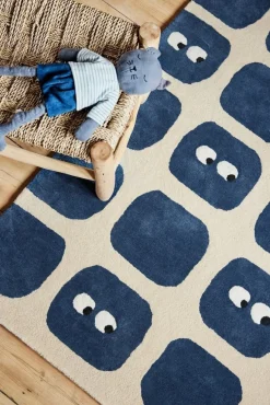Tapis en coton bio marine 100x130 cm Bidules - bleuu-studio