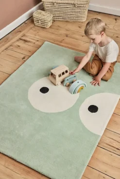Tapis en coton bio vert pâle 120x170 cm Zoeils - bleuu-studio