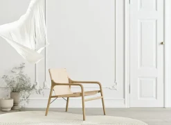 Tapis en laine naturelle coloris crème 157x180 cm Split Zen - Bolia