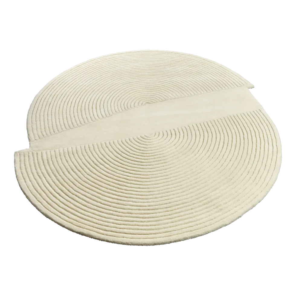 Tapis en laine naturelle coloris crème 157x180 cm Split Zen - Bolia