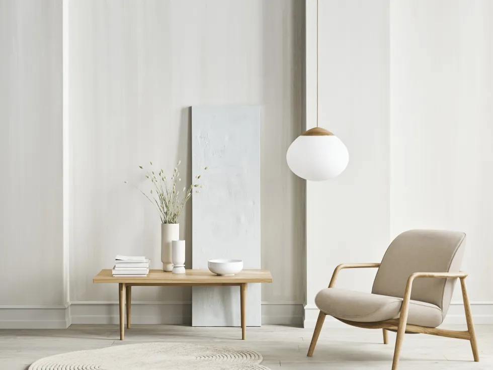 Tapis en laine naturelle coloris crème 157x180 cm Split Zen - Bolia