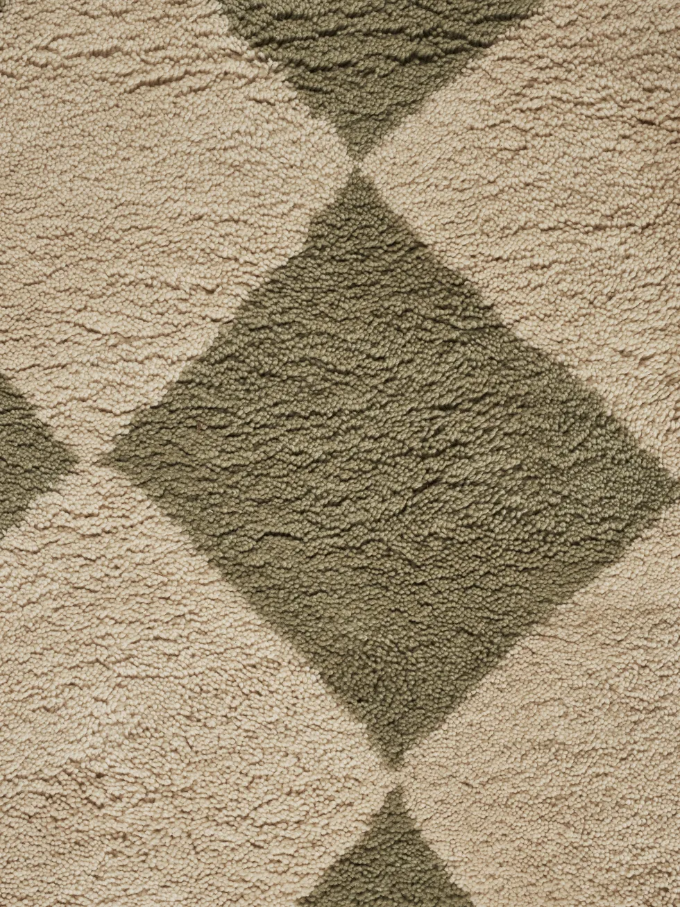Tapis en laine tuftée beige et vert 140x200cm Orme - Ferm Living