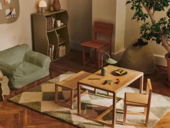 Tapis en laine tuftée beige et vert 140x200cm Orme - Ferm Living