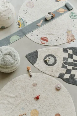 Tapis fusée en coton 85x135cm I want to be an astronaut - Lorena Canals