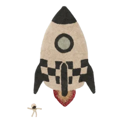 Tapis fusée en coton 85x135cm I want to be an astronaut - Lorena Canals