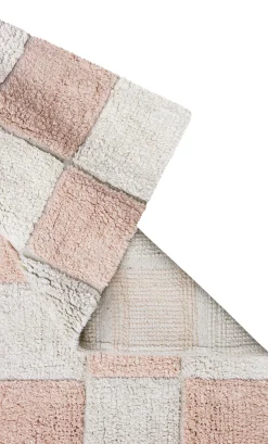 Tapis lavable en coton rose 160x120 cm Tiles - Lorena Canals