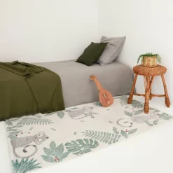 Tapis pour enfant en polypropylène gris 120x170 cm Monkey Paradise - Nattiot
