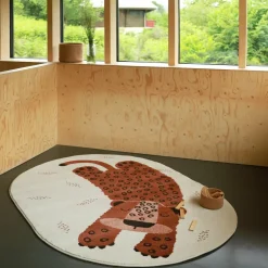 Tapis pour enfant en polypropylène motif léopard sienna 120x170 cm Kleo - Nattiot