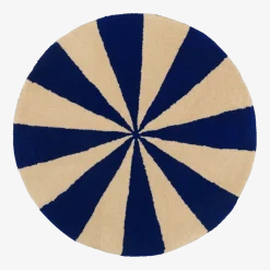 Tapis rond bleu et blanc 70 cm Arch - Ferm Living