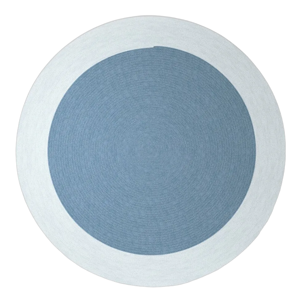 Tapis rond en corde bleu océan 250 cm Onda - Fast Spa