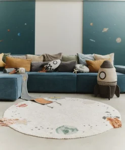 Tapis rond en coton interstellar 140cm I want to be an astronaut - Lorena Canals