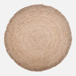 Tapis rond en jute avec franges 140 cm TERRA - Nattiot