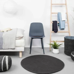 Tapis rond en laine anthracite 90 cm Kuno - myfelt