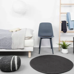 Tapis rond en laine anthracite 140 cm Kuno - myfelt