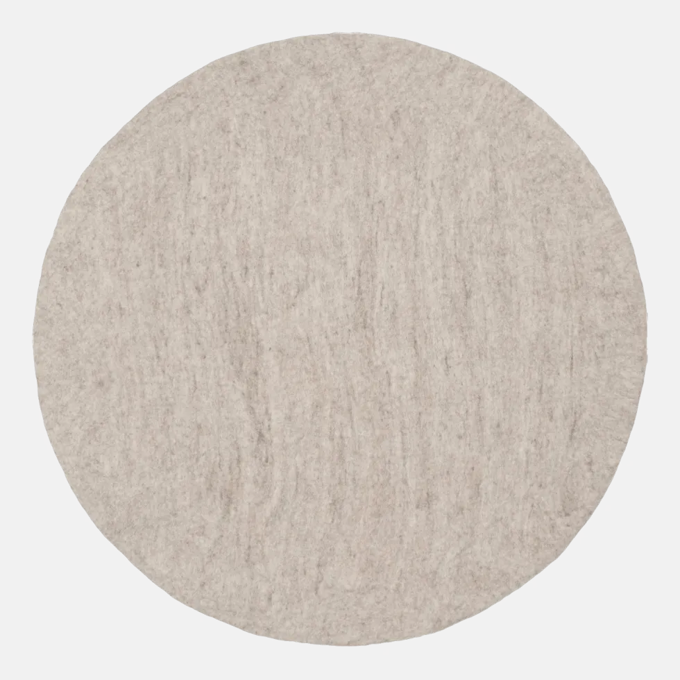Tapis rond en laine beige marbré 120 cm Béla - myfelt