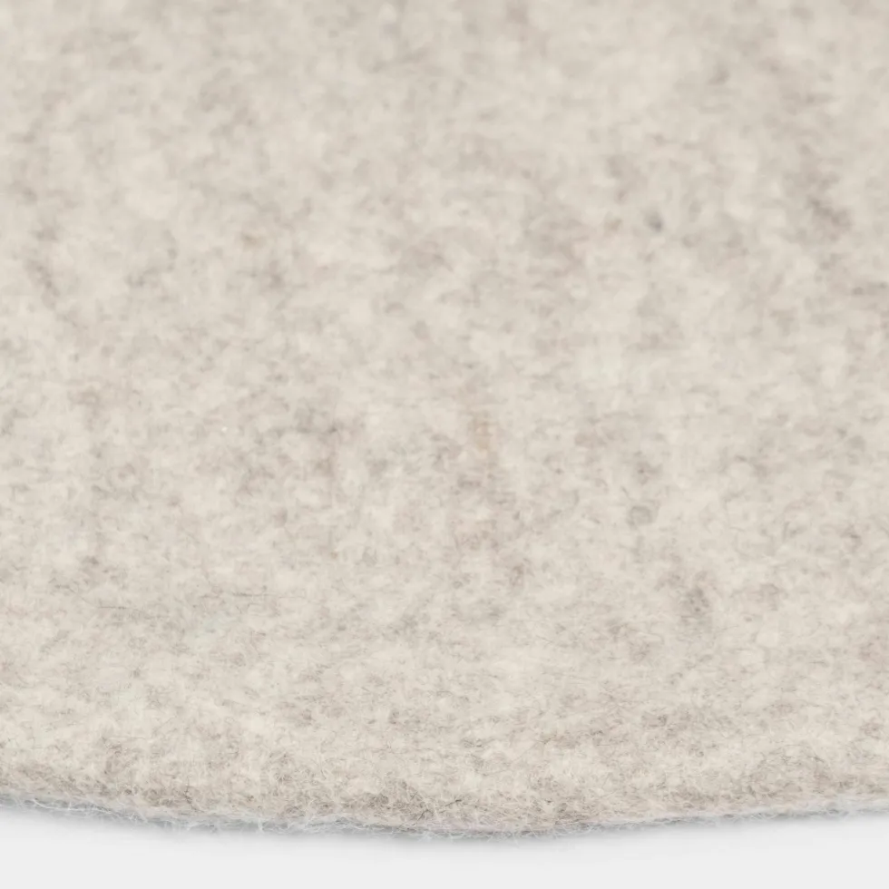 Tapis rond en laine beige marbré 160 cm Béla - myfelt
