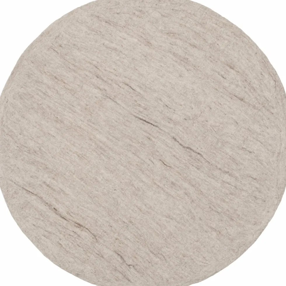 Tapis rond en laine beige marbré 160 cm Béla - myfelt