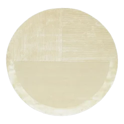 Tapis rond en laine blanc cassé 150cm Jess - Son-Tapis