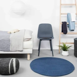 Tapis rond en laine bleu foncé 300 cm Alva - myfelt