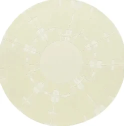 Tapis rond en laine et soie relief crème 250cm Rodolphe - Son-Tapis