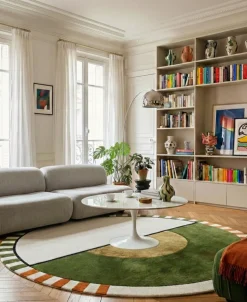 Tapis rond en laine et soie végétale 150 cm Laetitia - SON-TAPIS