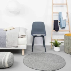 Tapis rond en laine gris marbré 120 cm Carl - myfelt