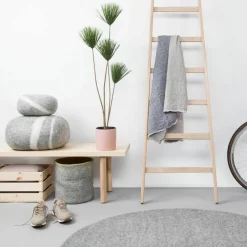 Tapis rond en laine gris marbré 160 cm Carl - myfelt