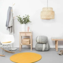 Tapis rond en laine moutarde 180 cm Klara - myfelt