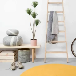 Tapis rond en laine moutarde 250 cm Klara - myfelt