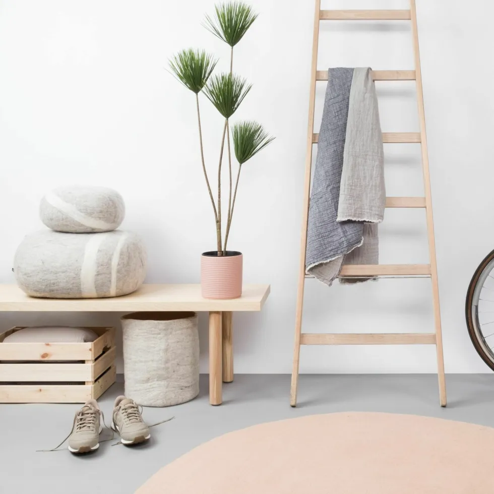 Tapis rond en laine rose 250 cm Merle - myfelt