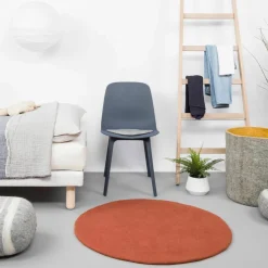 Tapis rond en laine rouge brique 160 cm Lora - myfelt