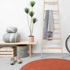 Tapis rond en laine rouge brique 300 cm Lora - myfelt