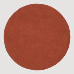 Tapis rond en laine rouge brique 90 cm Lora - myfelt