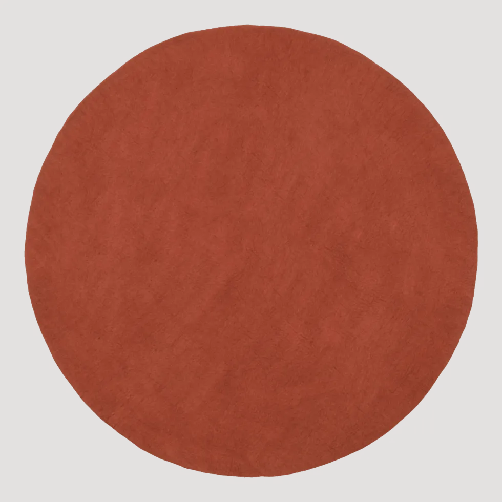 Tapis rond en laine rouge brique 140 cm Lora - myfelt