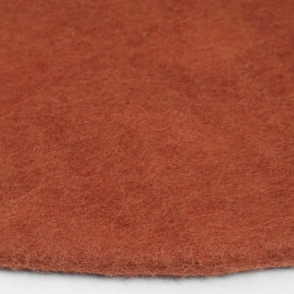Tapis rond en laine rouge brique 250 cm Lora - myfelt