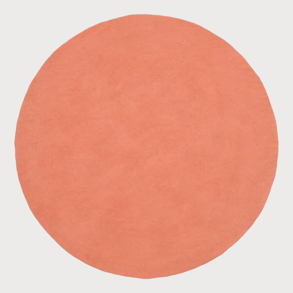 Tapis rond en laine saumon 140 cm Lea - myfelt