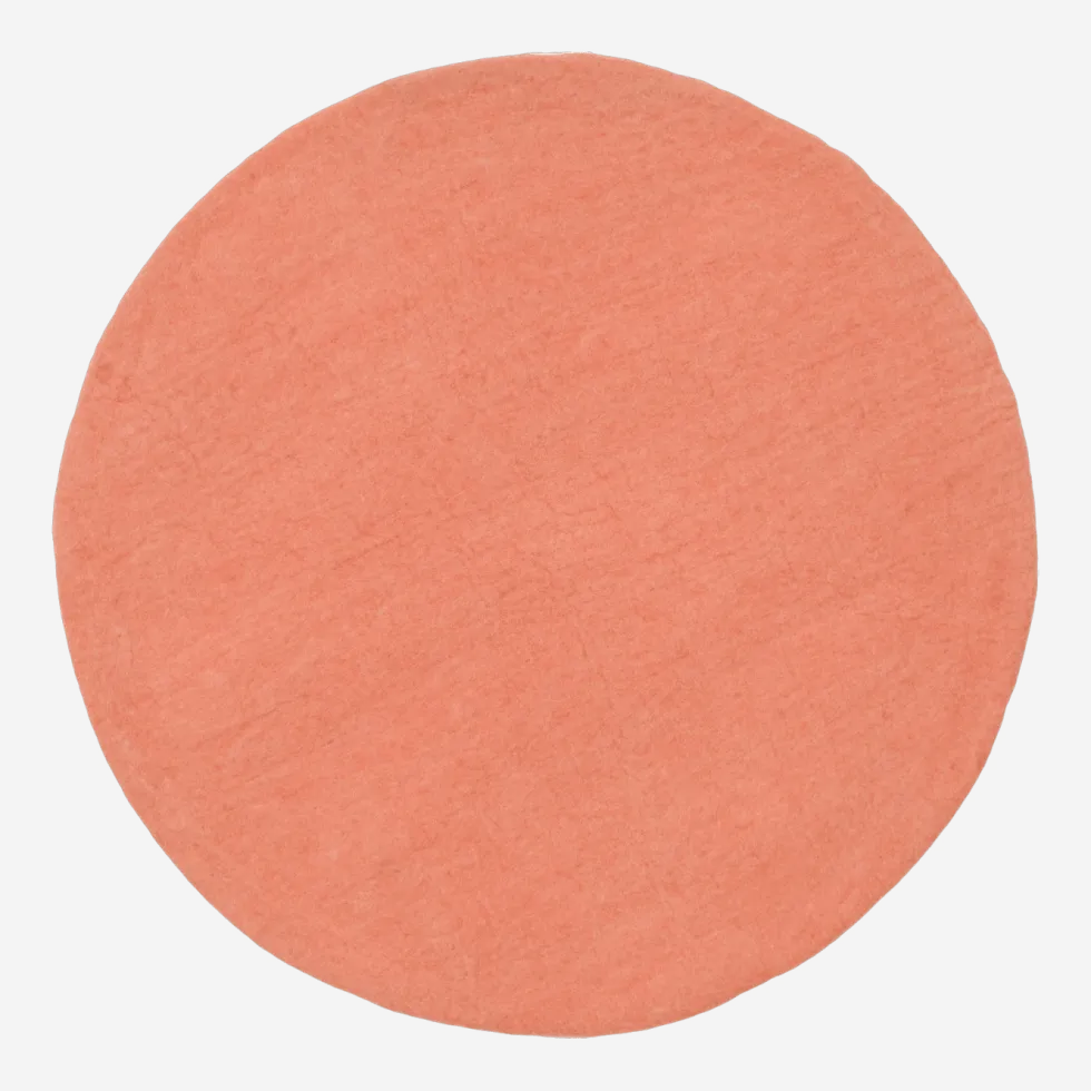 Tapis rond en laine saumon 70 cm Lea - myfelt