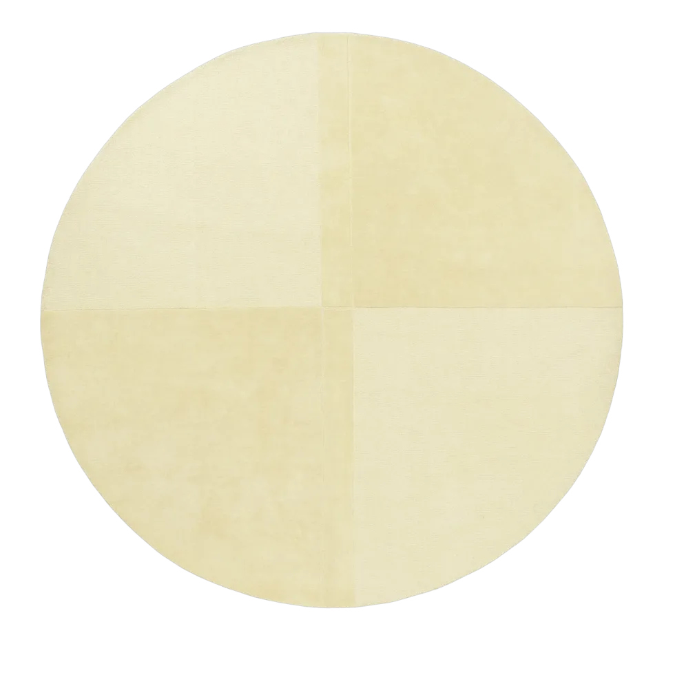 Tapis rond en laine tufté à la main damier jaune clair 280cm Level - Normann Copenhagen
