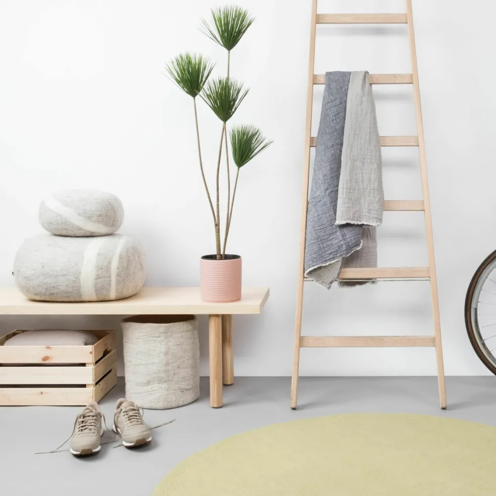 Tapis rond en laine vert clair 70 cm Pitt - myfelt