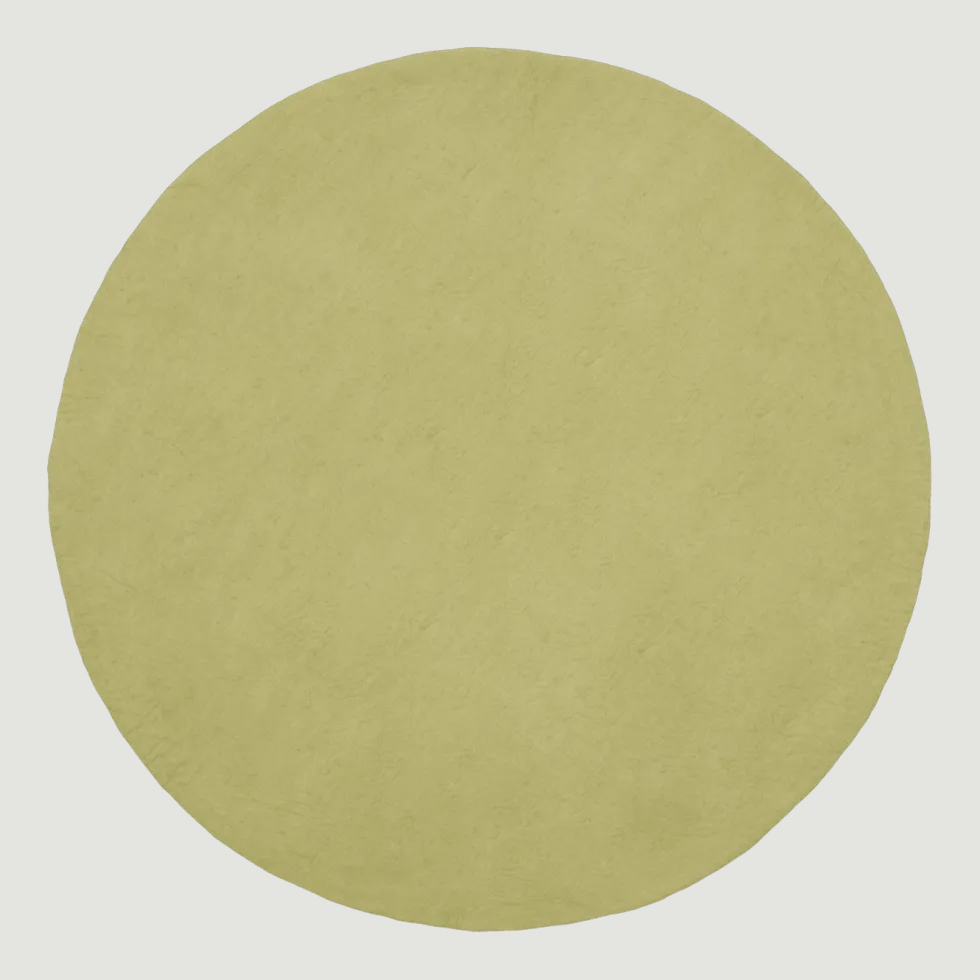 Tapis rond en laine vert clair 120 cm Pitt - myfelt