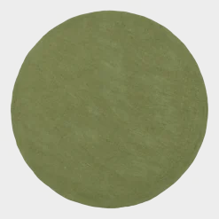 Tapis rond en laine vert 160 cm Kaspar - myfelt