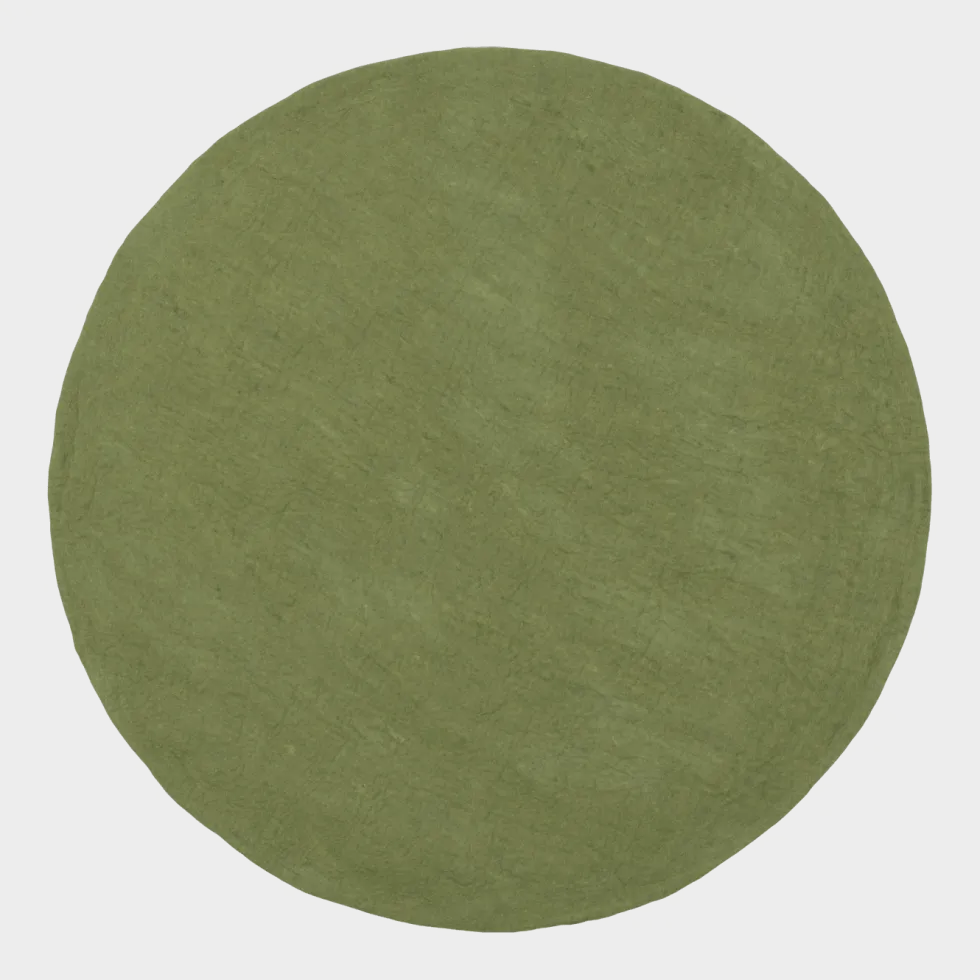 Tapis rond en laine vert 160 cm Kaspar - myfelt
